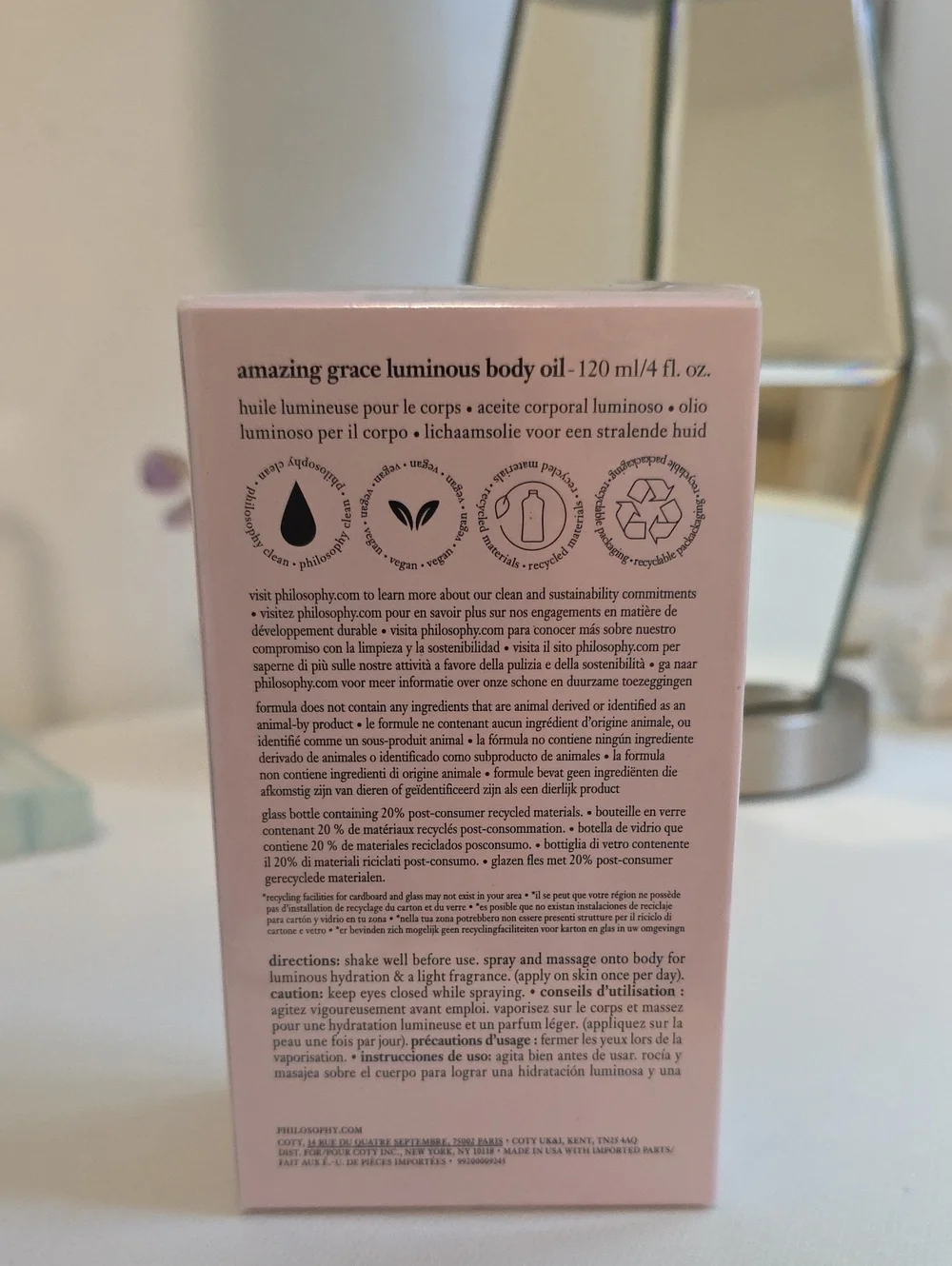 NIB Philosophy Amazing Grace Luminous Body Oil 4 oz.